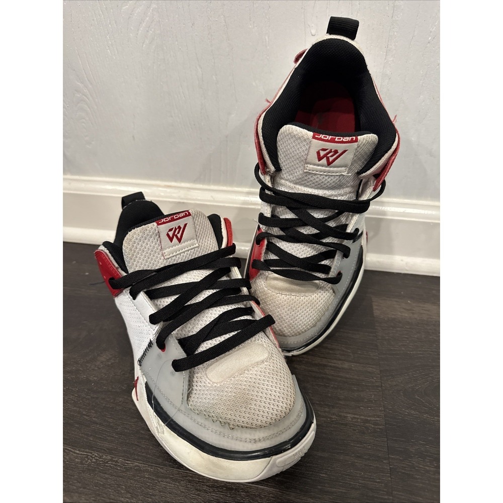 Jordan One Take 5 Shoes White GYM RED SNEAKERS Size 6.5Y Used Condition